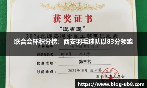 联合会杯积分榜:西安羽毛球队以83分领跑